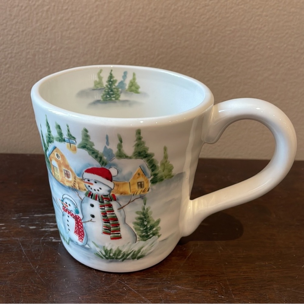 Maxcera Coffee Mugs Set Of 2 Cups New Christmas Trees Snowman Family - Picture 5 of 6